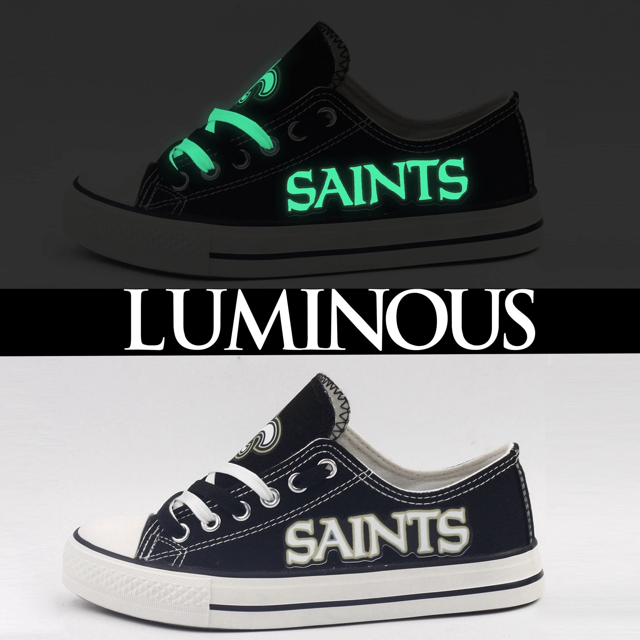 New Orleans Saints Low Top Canvas Sport Sneakers Shoes For Men Women Fans by Crocs