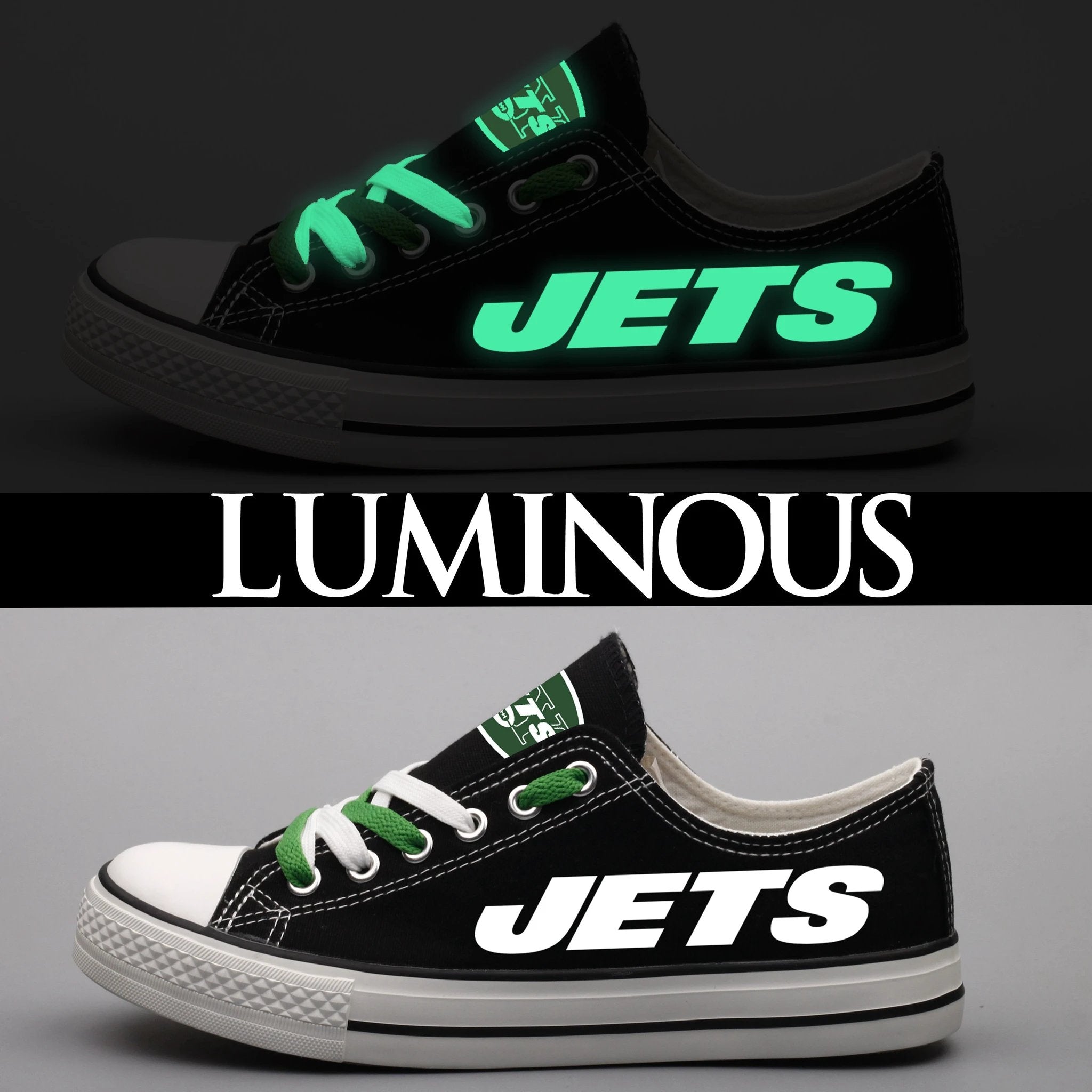 New York Jets Low Top Canvas Sport Sneakers Shoes For Men Women Fans by Crocs
