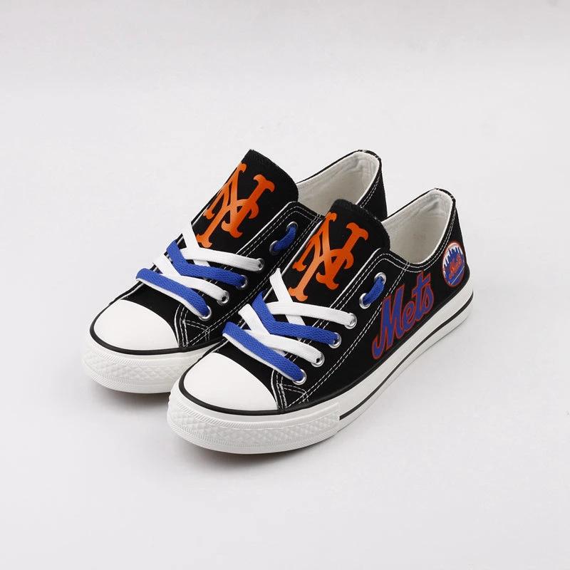 New York Mets Limited Print Low Top Canvas Shoes Sport Sneakers For Men Women Fans by Crocs