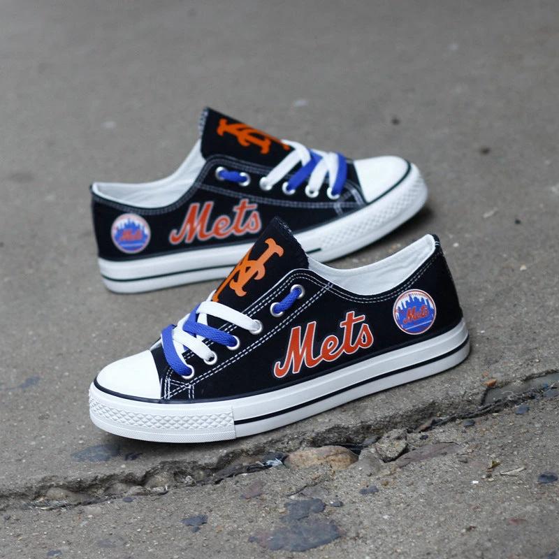 New York Mets Limited Print Low Top Canvas Shoes Sport Sneakers For Men Women Fans by Crocs