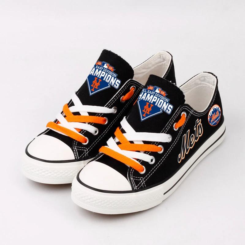 New York Mets Limited Print Low Top Canvas Shoes Sport Sneakers For Men Women Fans by Crocs