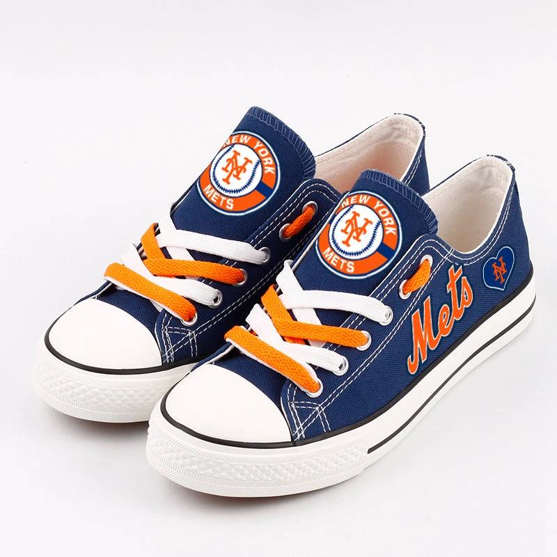New York Mets Limited Print Low Top Canvas Shoes Sport Sneakers For Men Women Fans by Crocs