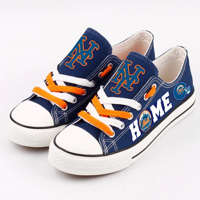 New York Mets Limited Print Low Top Canvas Shoes Sport Sneakers For Men Women Fans by Crocs