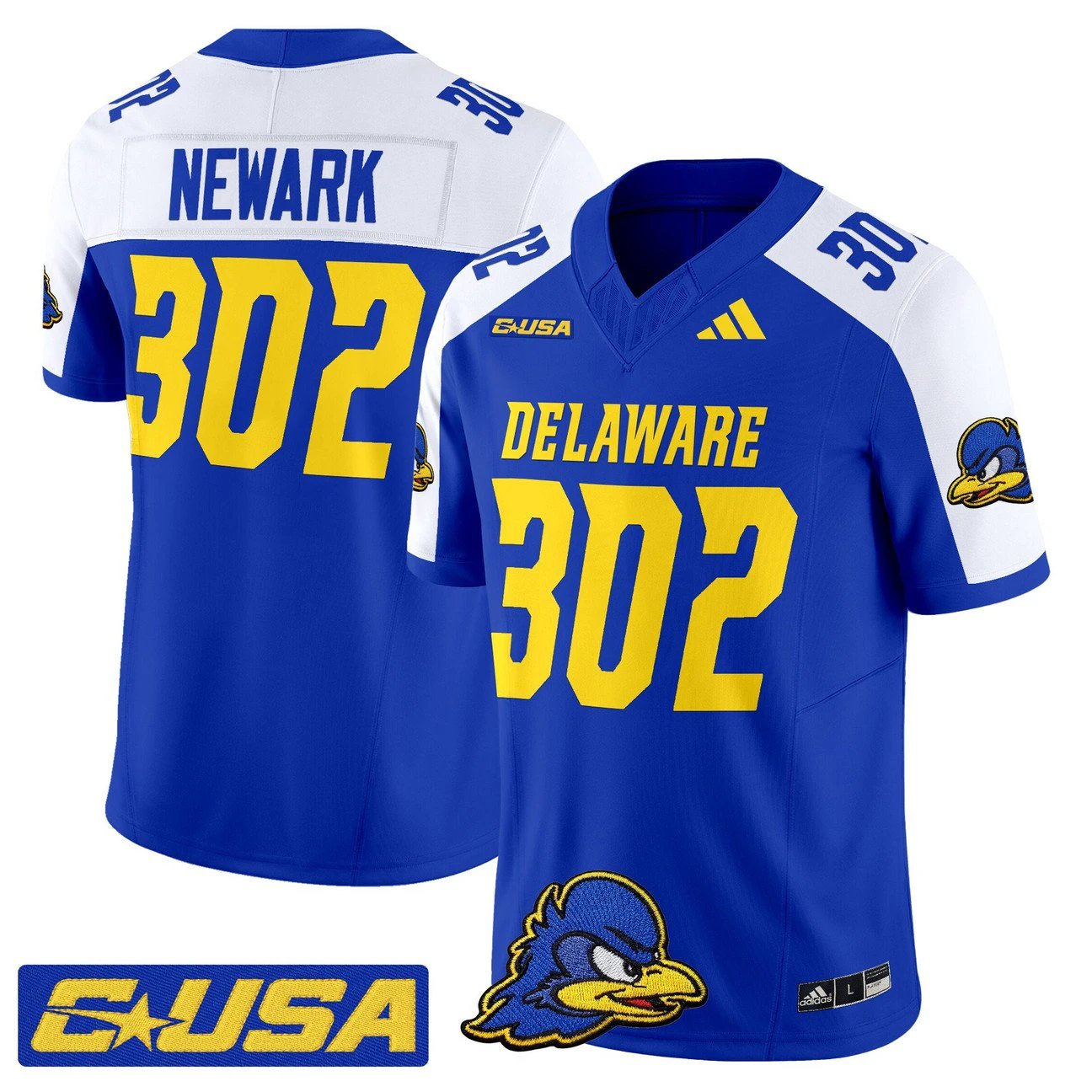 Newark Jersey #302 Delaware Blue Hens 2025 Vapor Limited Stitched by My Store NCAA Football Jerseys