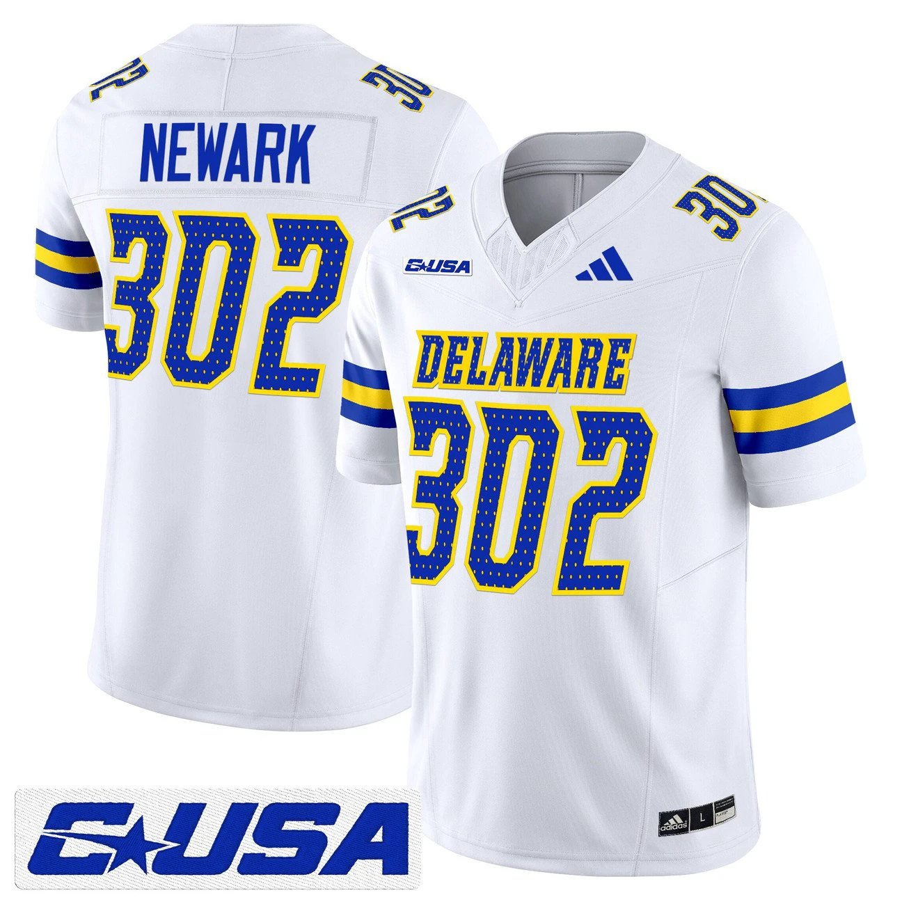 Newark Jersey #302 Delaware Blue Hens 2025 Vapor Limited Stitched by My Store NCAA Football Jerseys