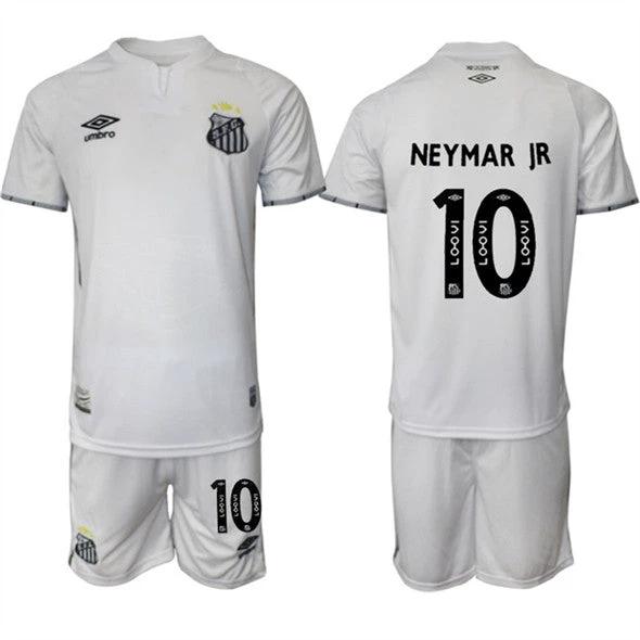 Neymar Jr Jersey #10 Santos F.C. White Home 2025 - 26 Soccer Suit by Soccer Jersey