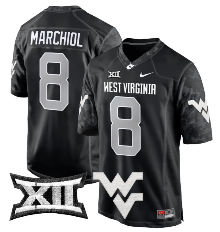 Nicco Marchiol Jersey #8 West Virginia Mountaineers Game Football Coal by My Store