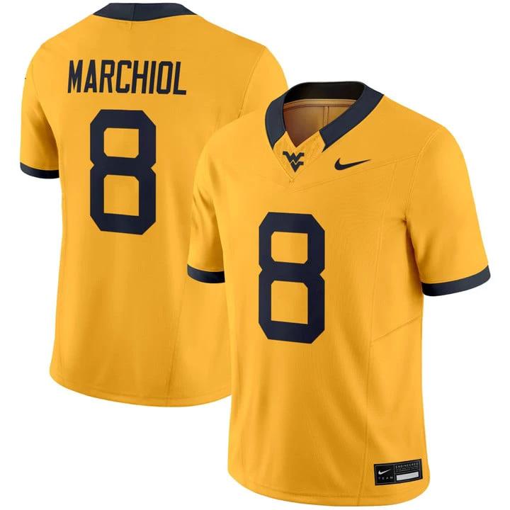 Nicco Marchiol Jersey #8 West Virginia Mountaineers 2025 Vapor Stitched by My Store NCAA Football Jerseys