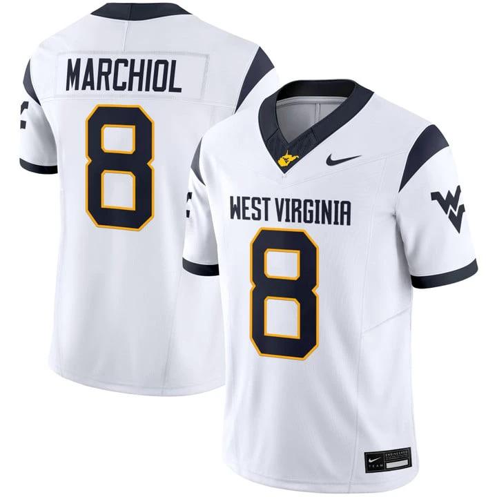 Nicco Marchiol Jersey #8 West Virginia Mountaineers 2025 Vapor Stitched by My Store NCAA Football Jerseys