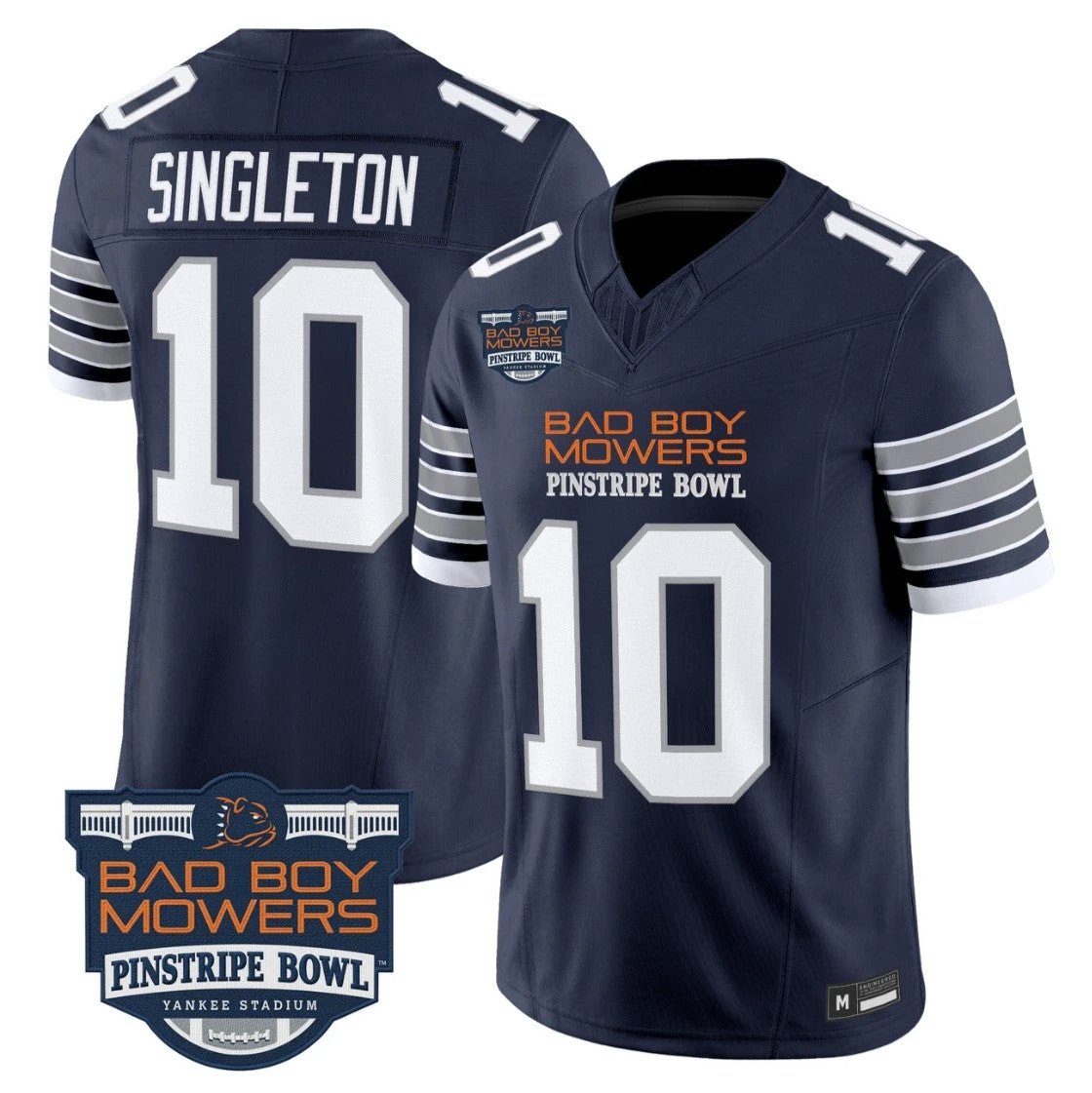 Nicholas Singleton Jersey #10 Penn State 2025 Pinstripe Bowl Stitched Navy by NCAA Football Jersey