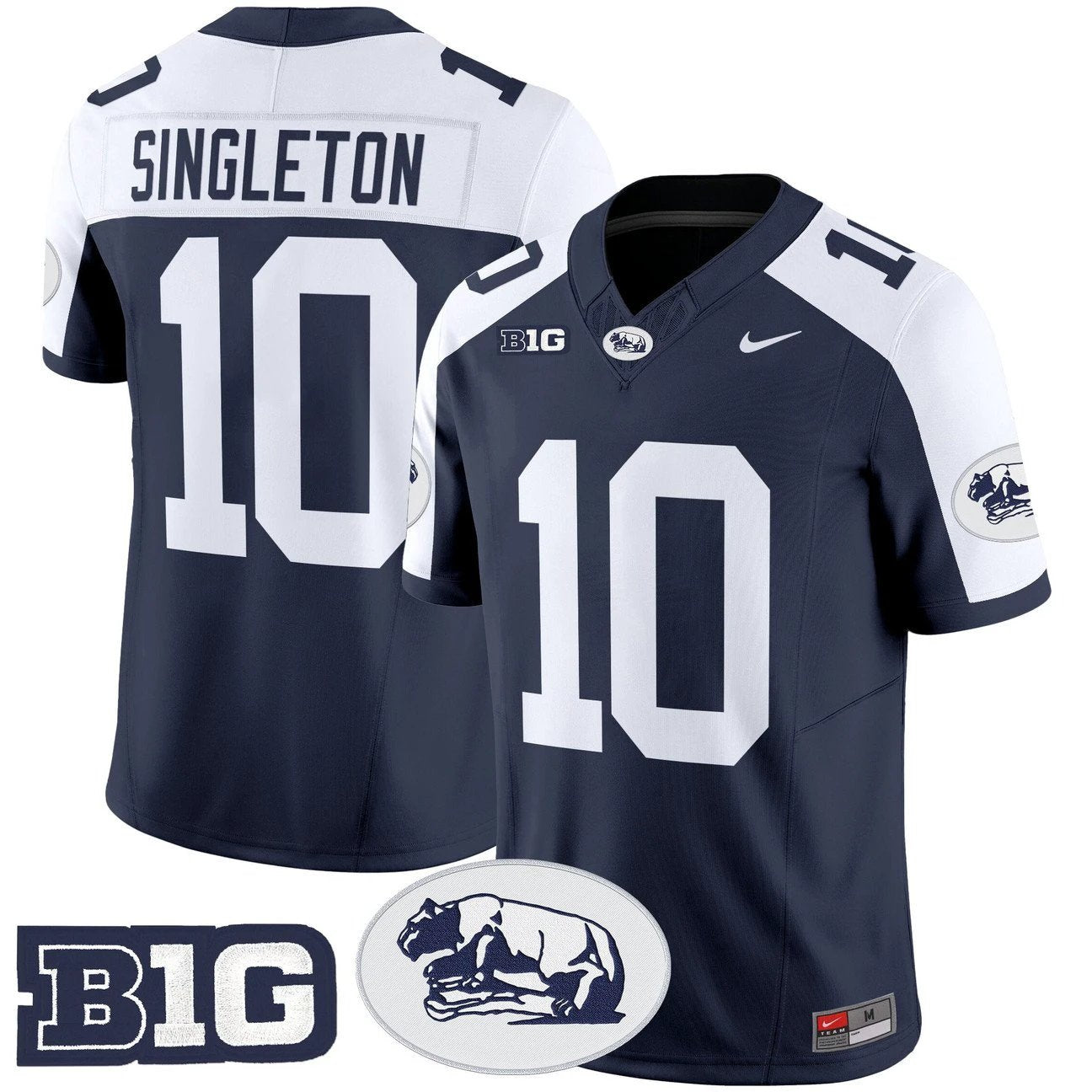 Nicholas Singleton Jersey #10 Penn State Nittany Lions 2025 Throwback Limited Stitched by My Store NCAA Football Jerseys