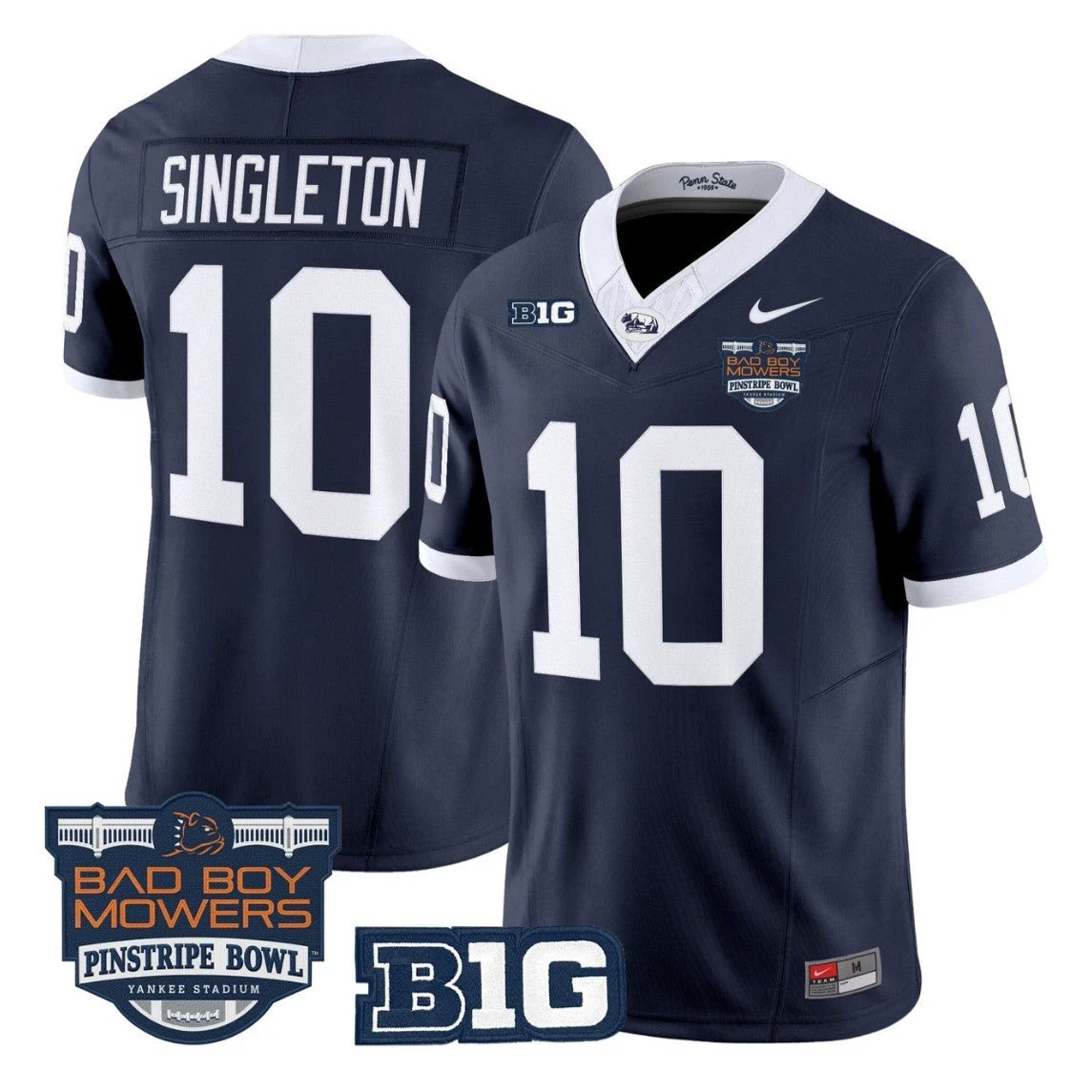 Nicholas Singleton Jersey #10 Penn State Throwback Pinstripe Bowl Stitched by My Store NCAA Football Jerseys