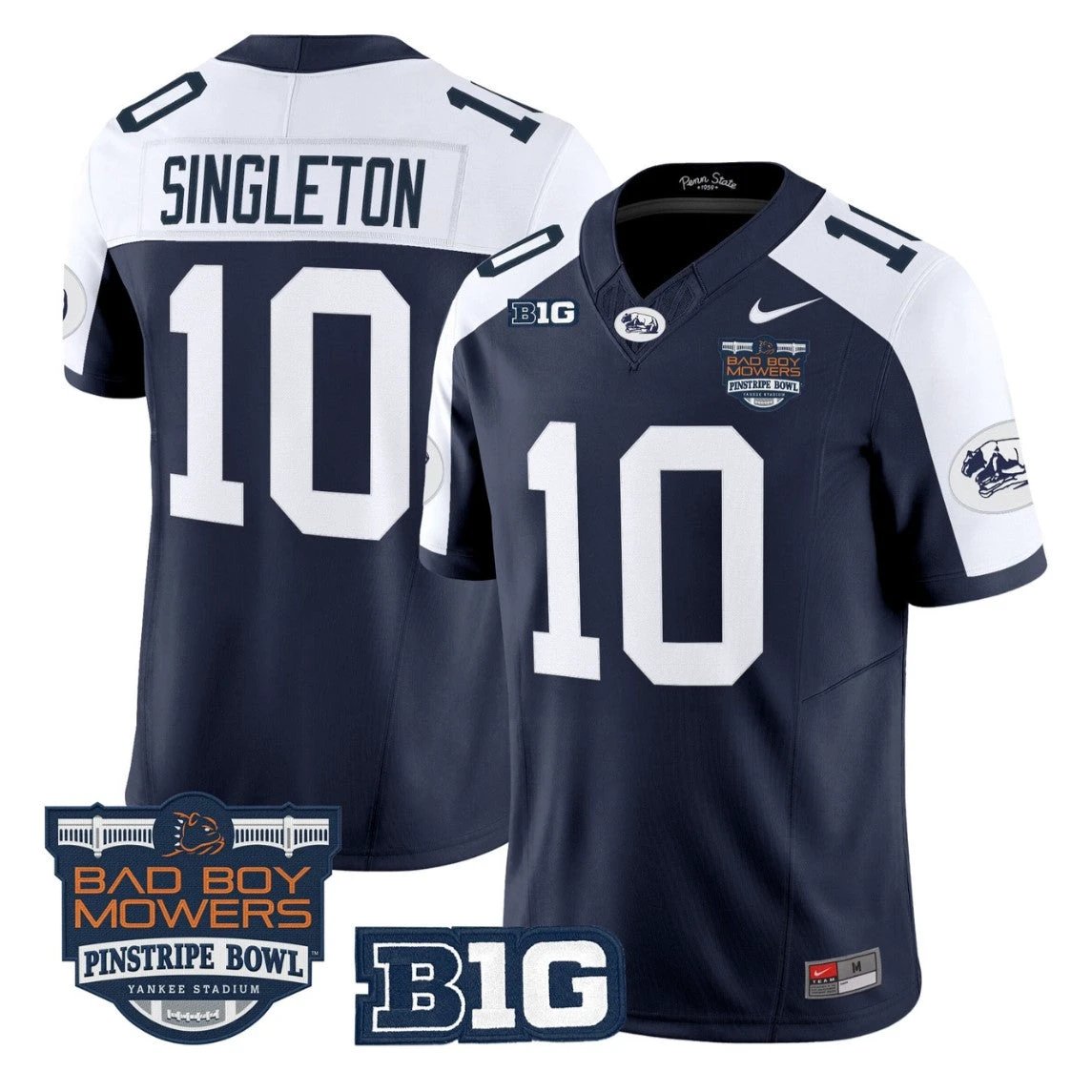 Nicholas Singleton Jersey #10 Penn State Throwback Pinstripe Bowl Stitched by My Store NCAA Football Jerseys