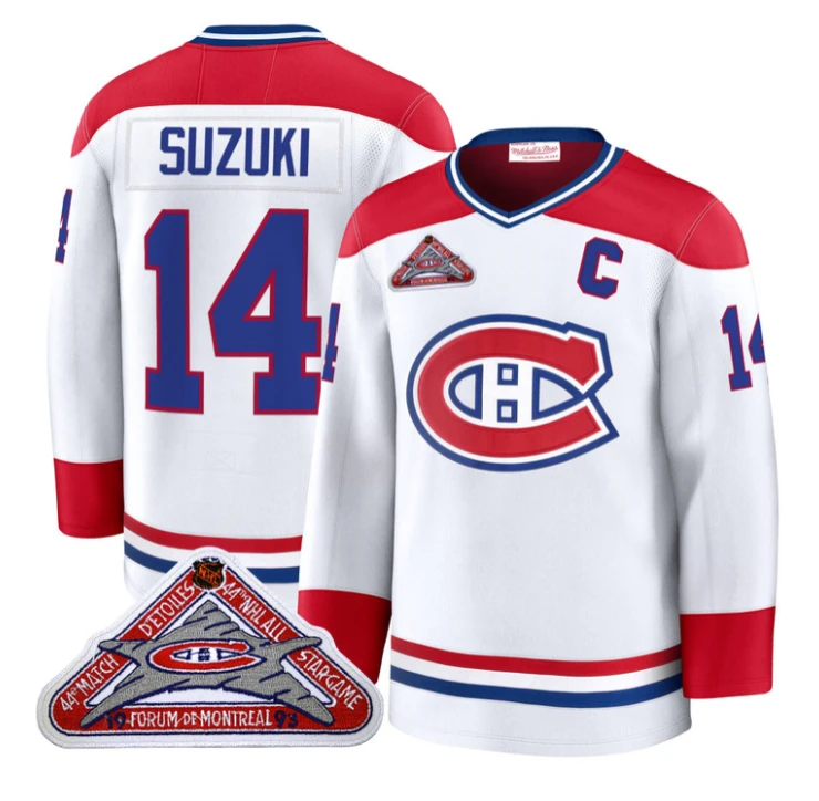 Nick Suzuki Jersey #14 Montreal Canadiens Timeless Premium Stitched 1992 Blue Line by Hockey David