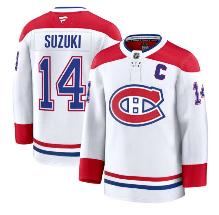 Nick Suzuki Jersey #14 Montreal Canadiens Timeless Premium Stitched 2025 Away by Hockey David