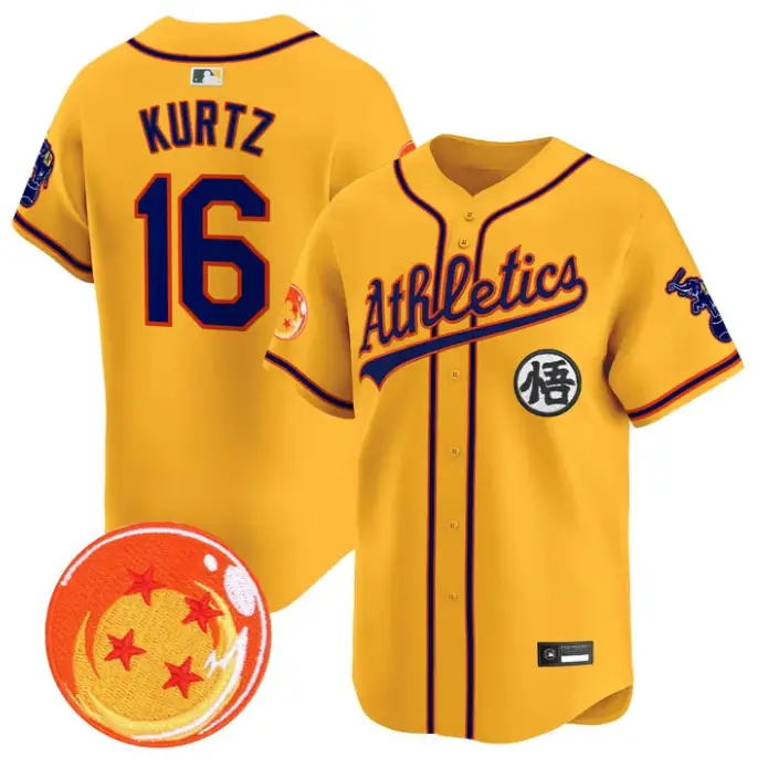 Nick Kurtz Jersey #16 Athletics Jersey Dragon Ball Premier Stitched by My Store
