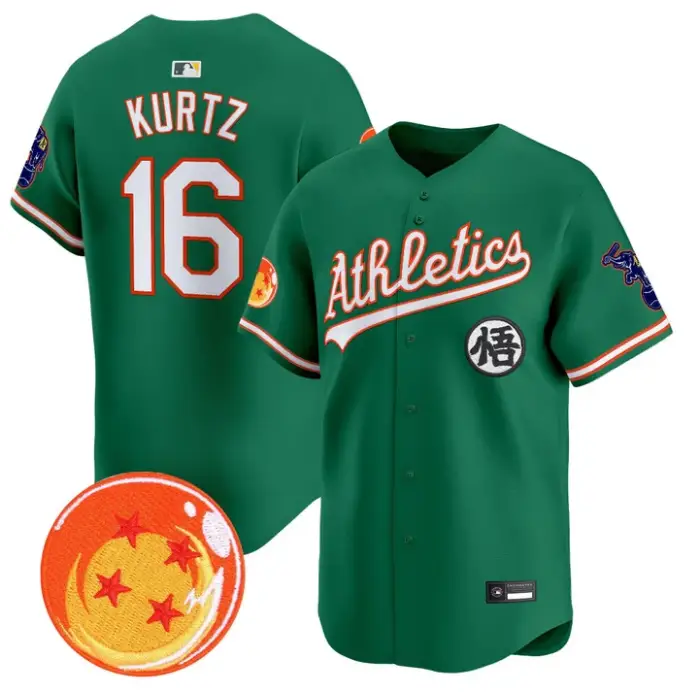 Nick Kurtz Jersey #16 Athletics Jersey Dragon Ball Premier Stitched by My Store