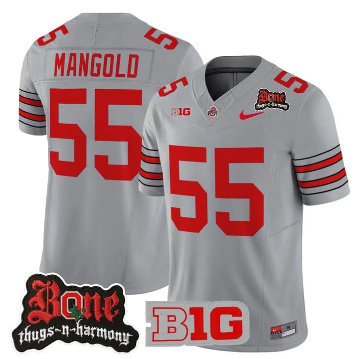 Nick Mangold Jersey #55 Ohio State Buckeyes Bone Thugs-N-Harmony Stitched by My Store NCAA Football Jerseys