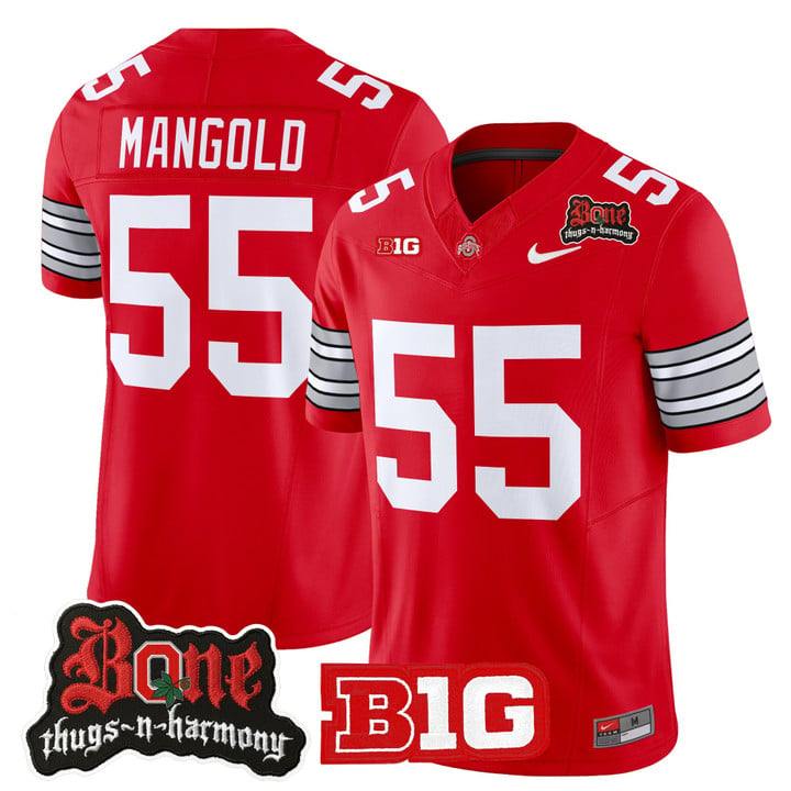 Nick Mangold Jersey #55 Ohio State Buckeyes Bone Thugs-N-Harmony Stitched by My Store NCAA Football Jerseys