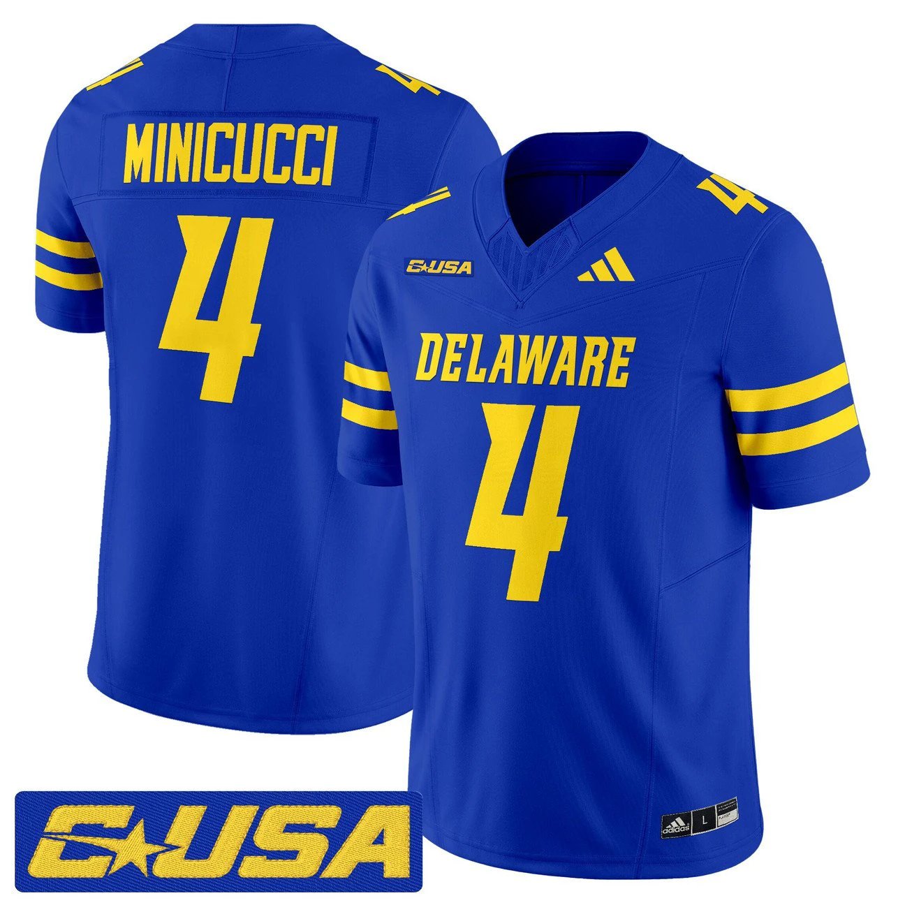 Nick Minicucci Jersey #4 Delaware Blue Hens 2025 Vapor Limited Stitched by My Store NCAA Football Jerseys