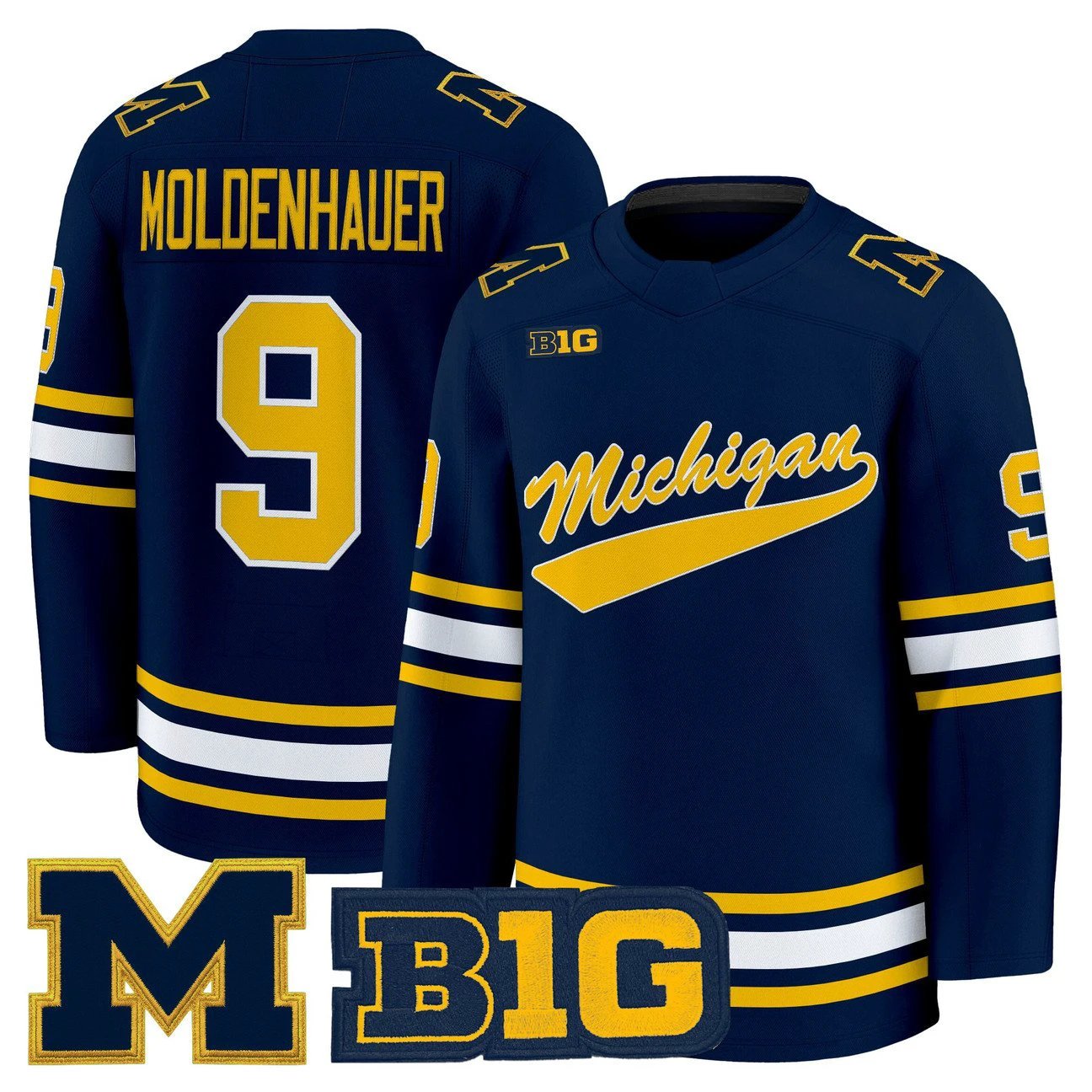 Nick Moldenhauer Jersey #9 Michigan Wolverines 2025-26 Premium All Stitched by Hockey David