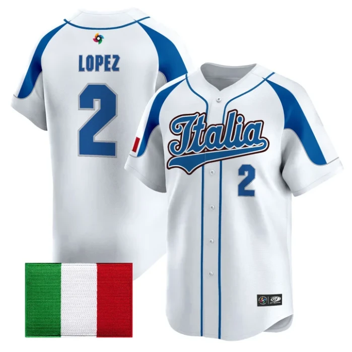 Nicky Lopez Jersey #2 Team Italy 2026 World Baseball Classic Stitched by My Store