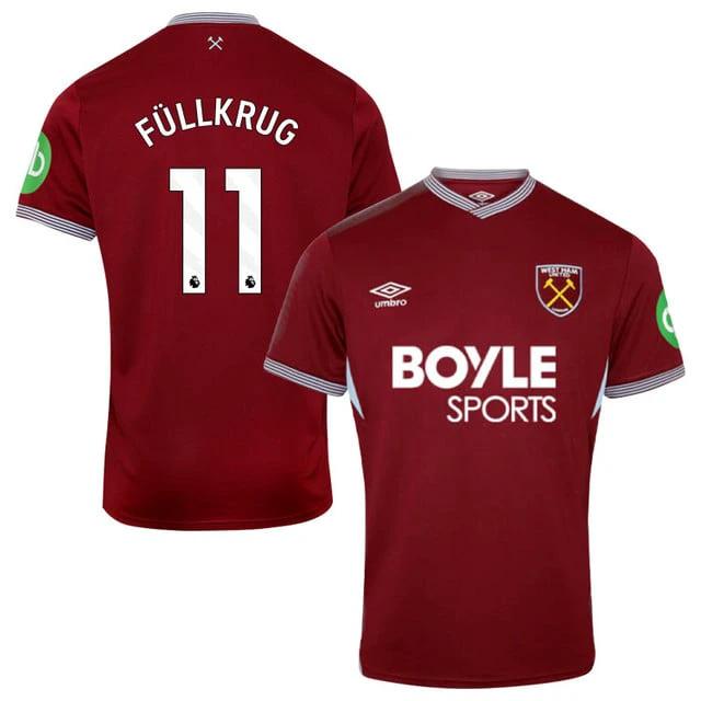 Niclas Fullkrug #11 West Ham United 2025-26 Home Match Jersey – Burgundy by Soccer Jersey
