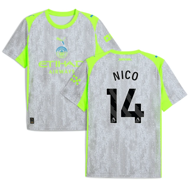 Nico Gonzalez 14 Manchester City 2025-26 Third Men Jersey – Gray by Soccer Jersey