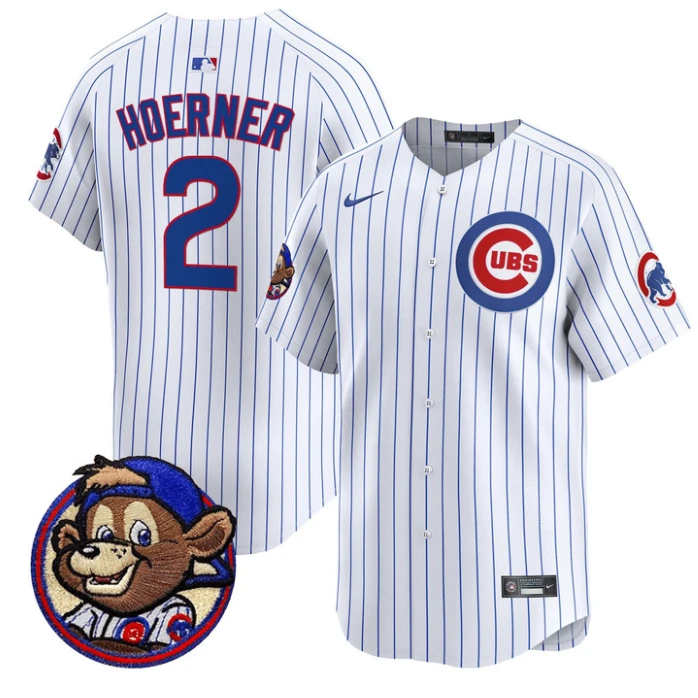 Nico Hoerner Jersey #2 Chicago Cubs Clark Patch Vapor Premier Limited Stitched Pinstripe by My Store