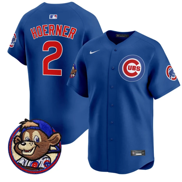 Nico Hoerner Jersey #2 Chicago Cubs Clark Patch Vapor Premier Limited Stitched Royal by My Store