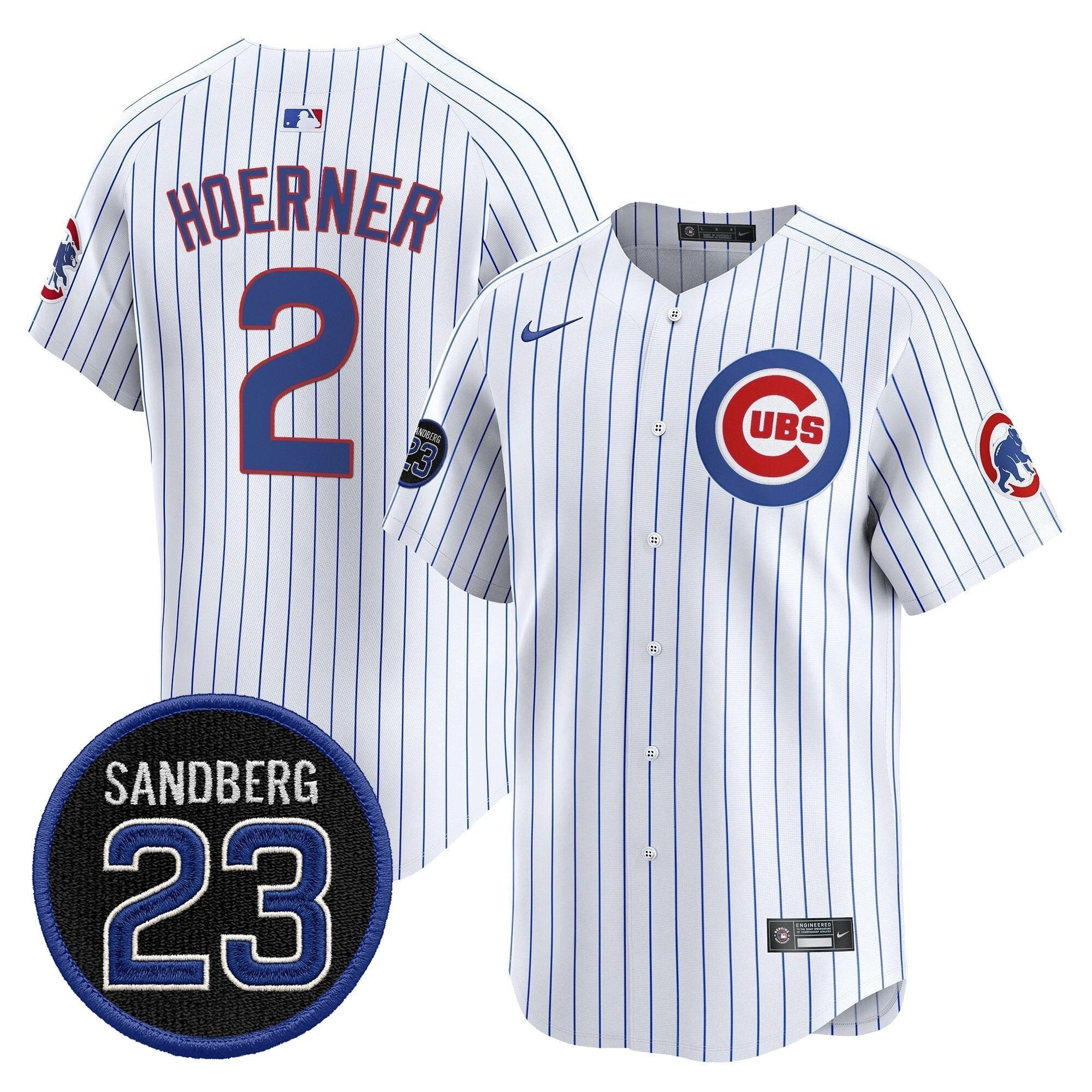 Nico Hoerner Jersey #2 Chicago Cubs Ryne Sandberg Tribute Stitched Stripes by My Store