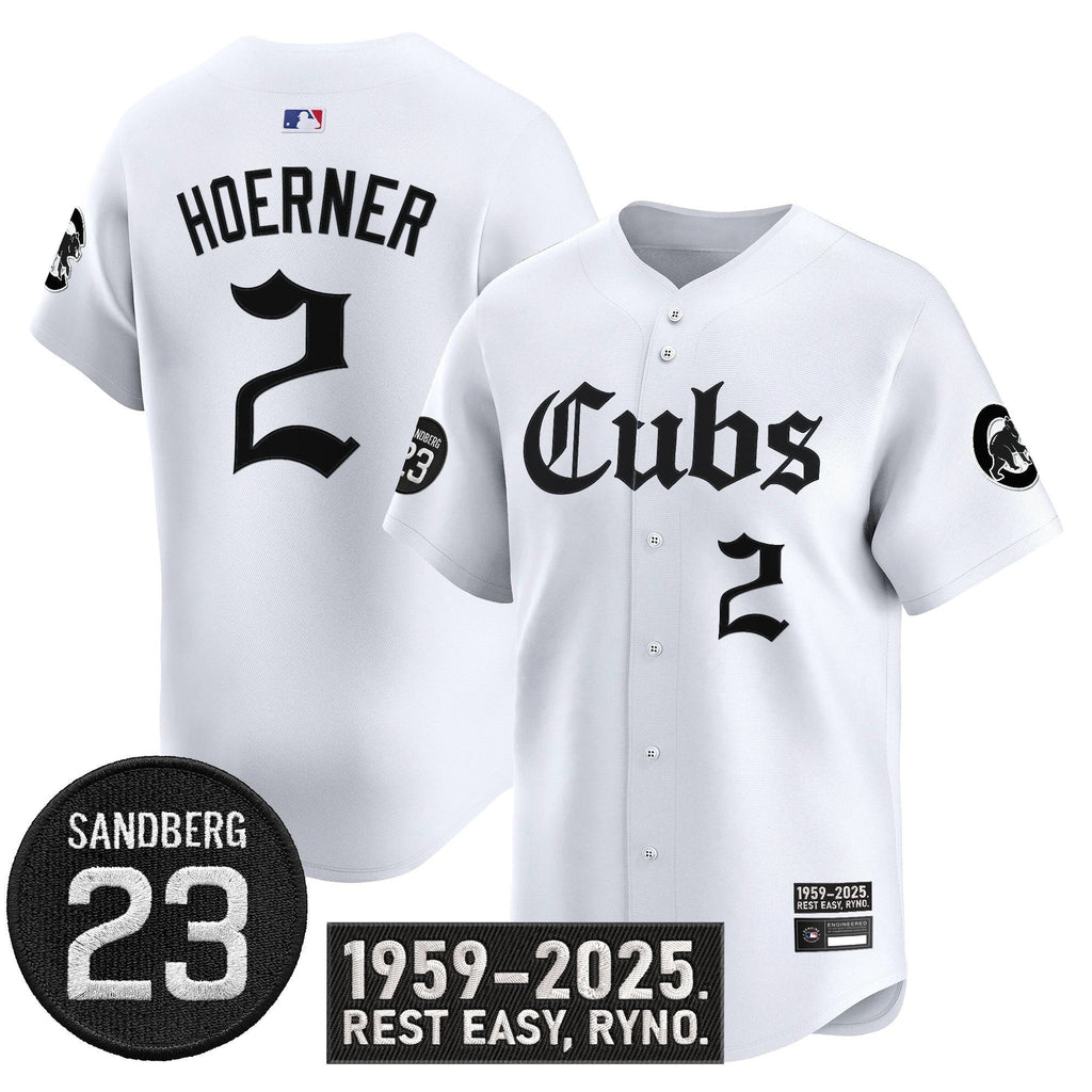 Nico Hoerner Jersey #2 Chicago Cubs Ryne Sandberg Tribute Stitched White by My Store
