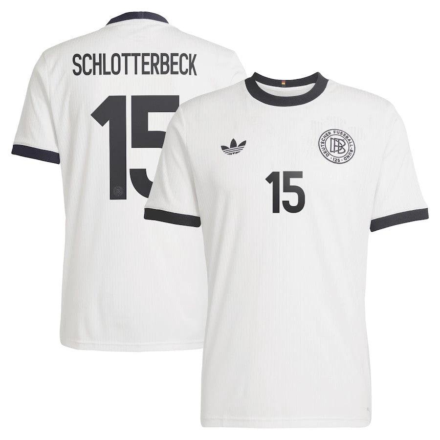 Nico Schlotterbeck 15 Germany National Team 125th Anniversary Men Jersey – White by Soccer Jersey