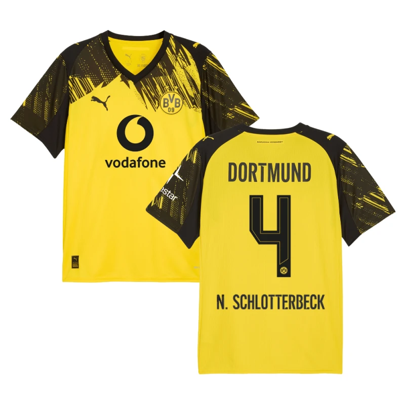 Nico Schlotterbeck #4 Borussia Dortmund 2025-26 Home Men Jersey – Yellow by Soccer Jersey