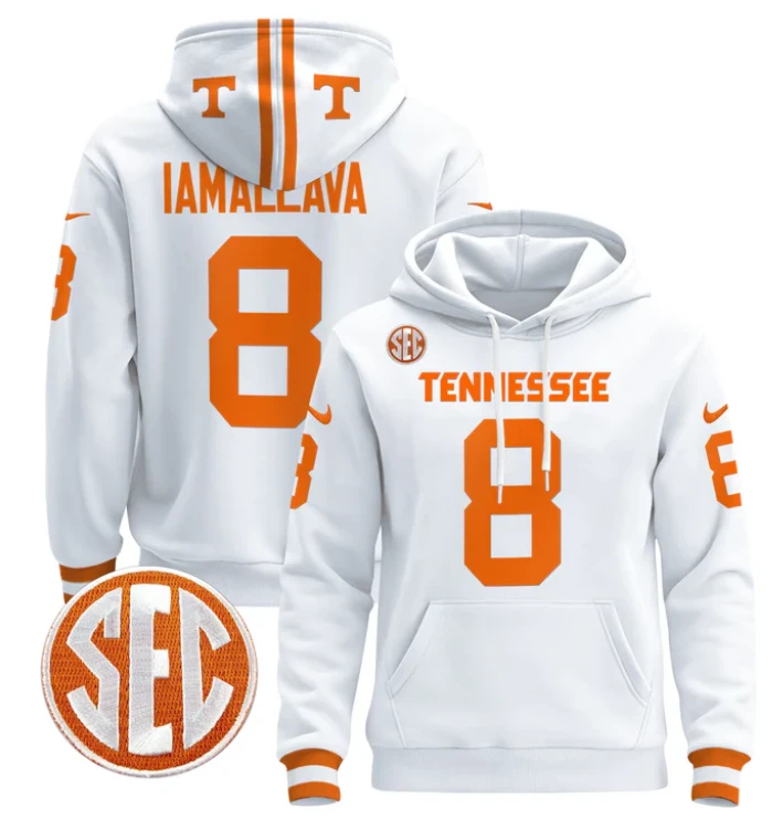 Nico Iamaleava Hoodie #8 Tennessee Volunteers Pullover Stitched by Hoodie Pullover