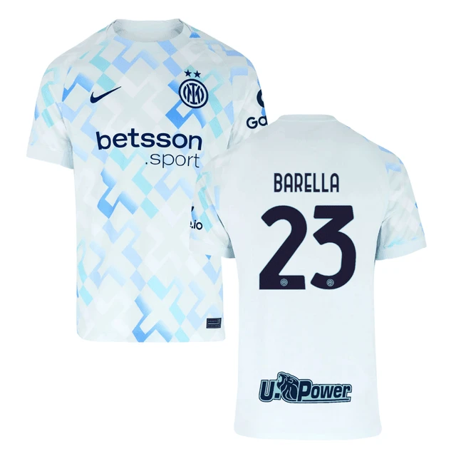 Nicolò Barella #23 Inter Milan 2025-26 Away Match Jersey – White by Soccer Jersey