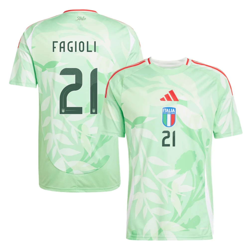 Nicolò Fagioli 21 Italy National Team 2025-26 Away Men Jersey – Green by Soccer Jersey