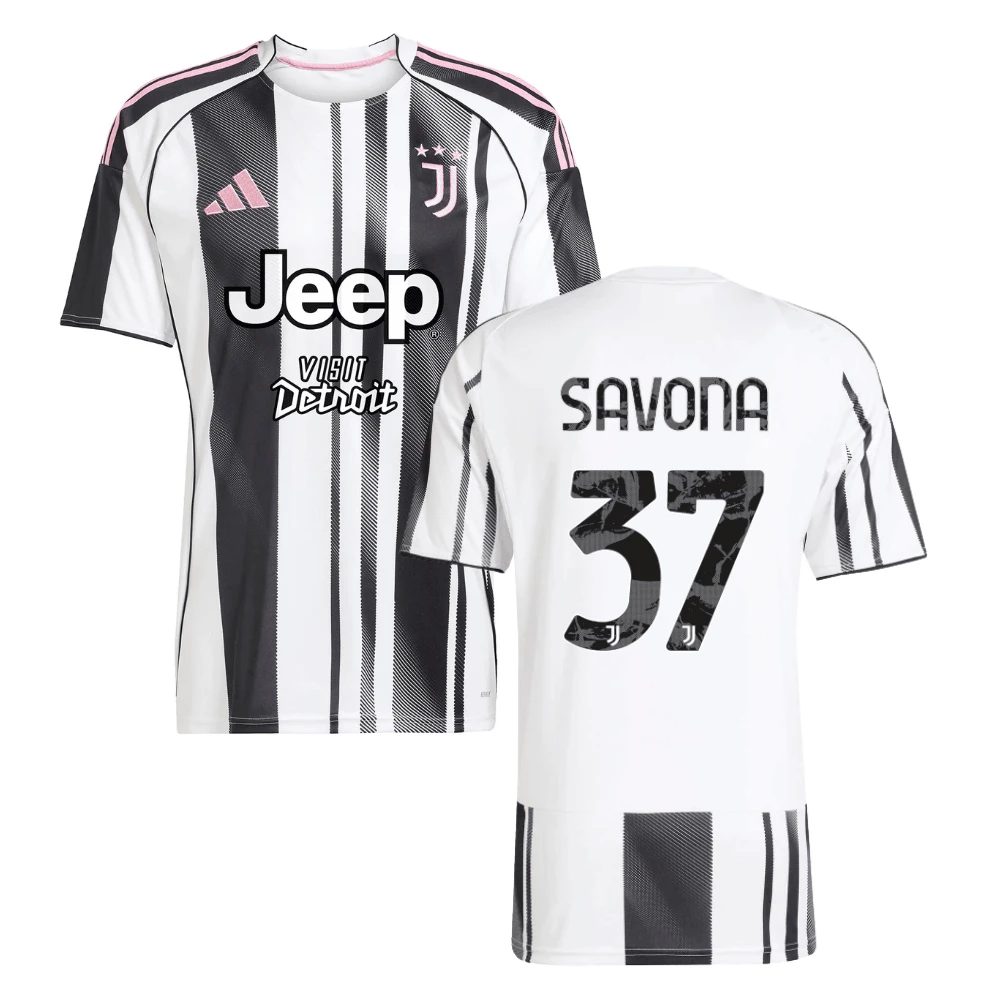 Nicolo Savona 37 Juventus 2025-26 Home Men Jersey – White by Soccer Jersey