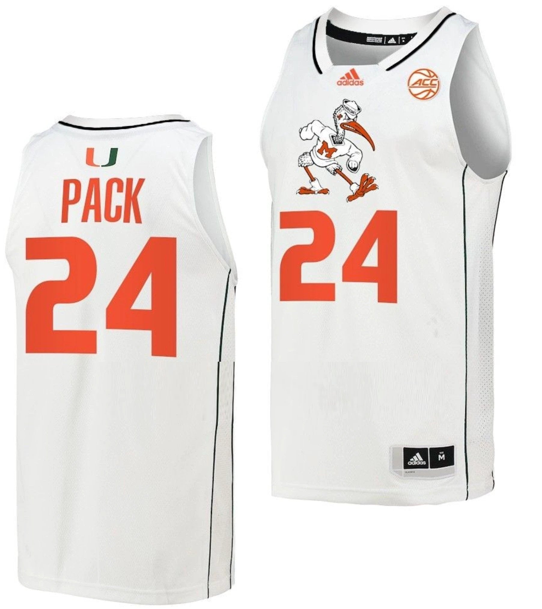 Nijel Pack Jersey Miami Hurricanes College Basketball White #24 by My store basketball