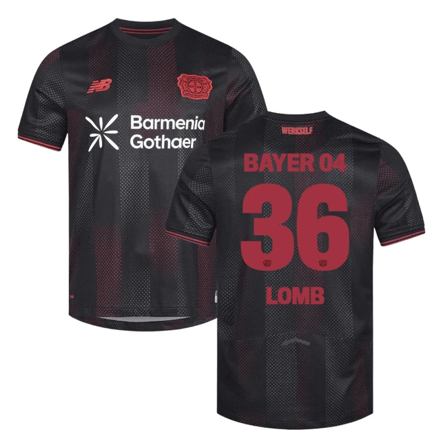 Niklas Lomb 36 Leverkusen 2025-26 Home Match Jersey – Black by Soccer Jersey