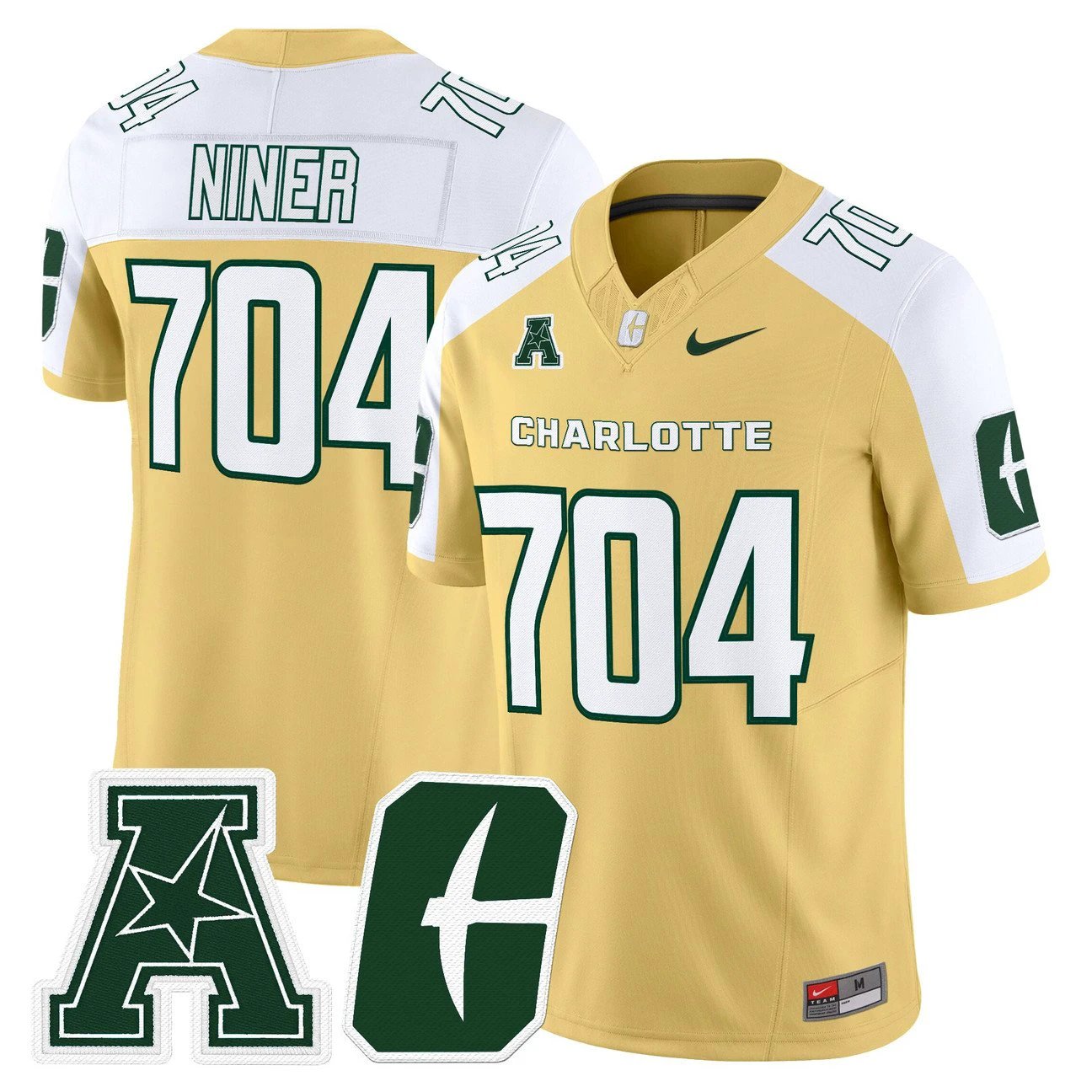 Niner Jersey #704 Charlotte 49ers 2025 Vapor Limited Stitched by My Store NCAA Football Jerseys