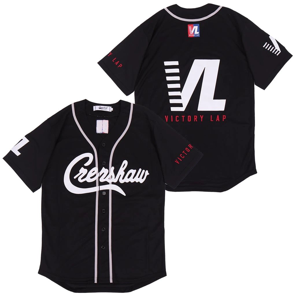 Nipsey Hussle Victory Lap Movie Baseball Jersey Black by My Store