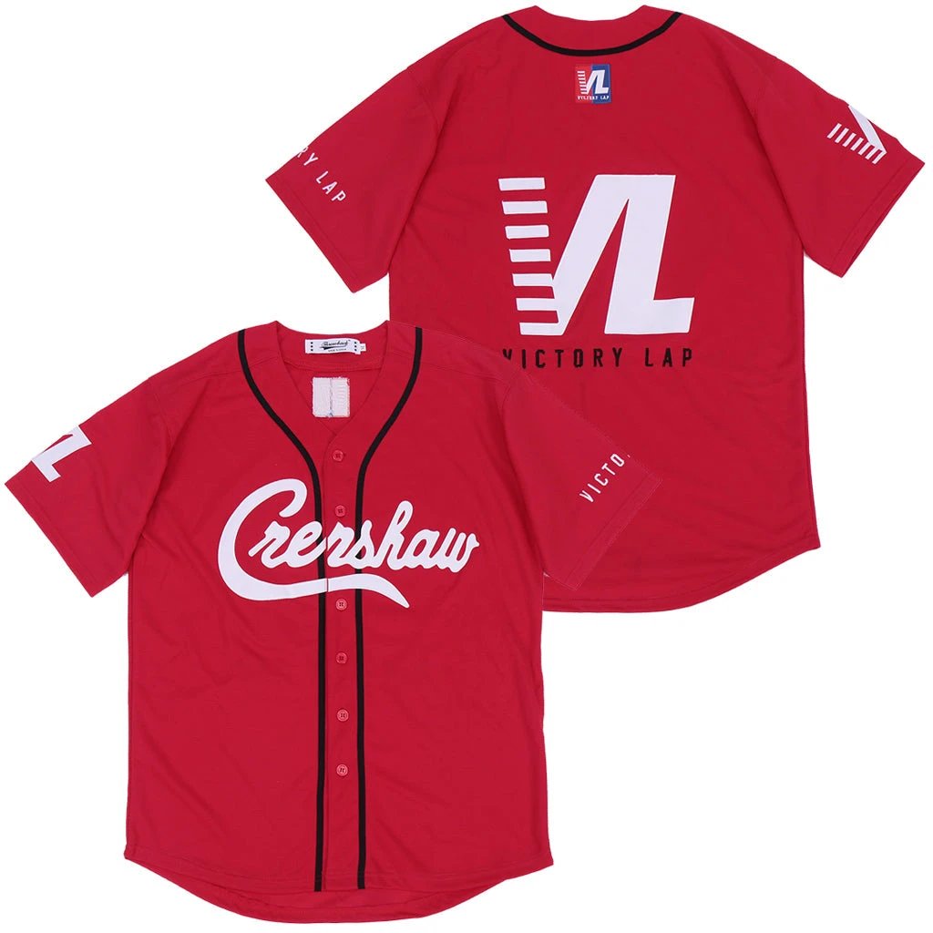 Nipsey Hussle Victory Lap Movie Baseball Jersey Red by My Store