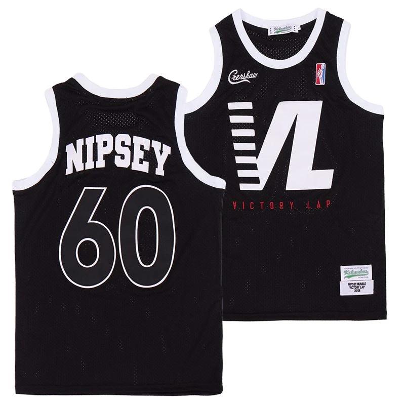 Nipsey #60 Hussle Victory Lap Movie Basketball Jersey Black by My store basketball