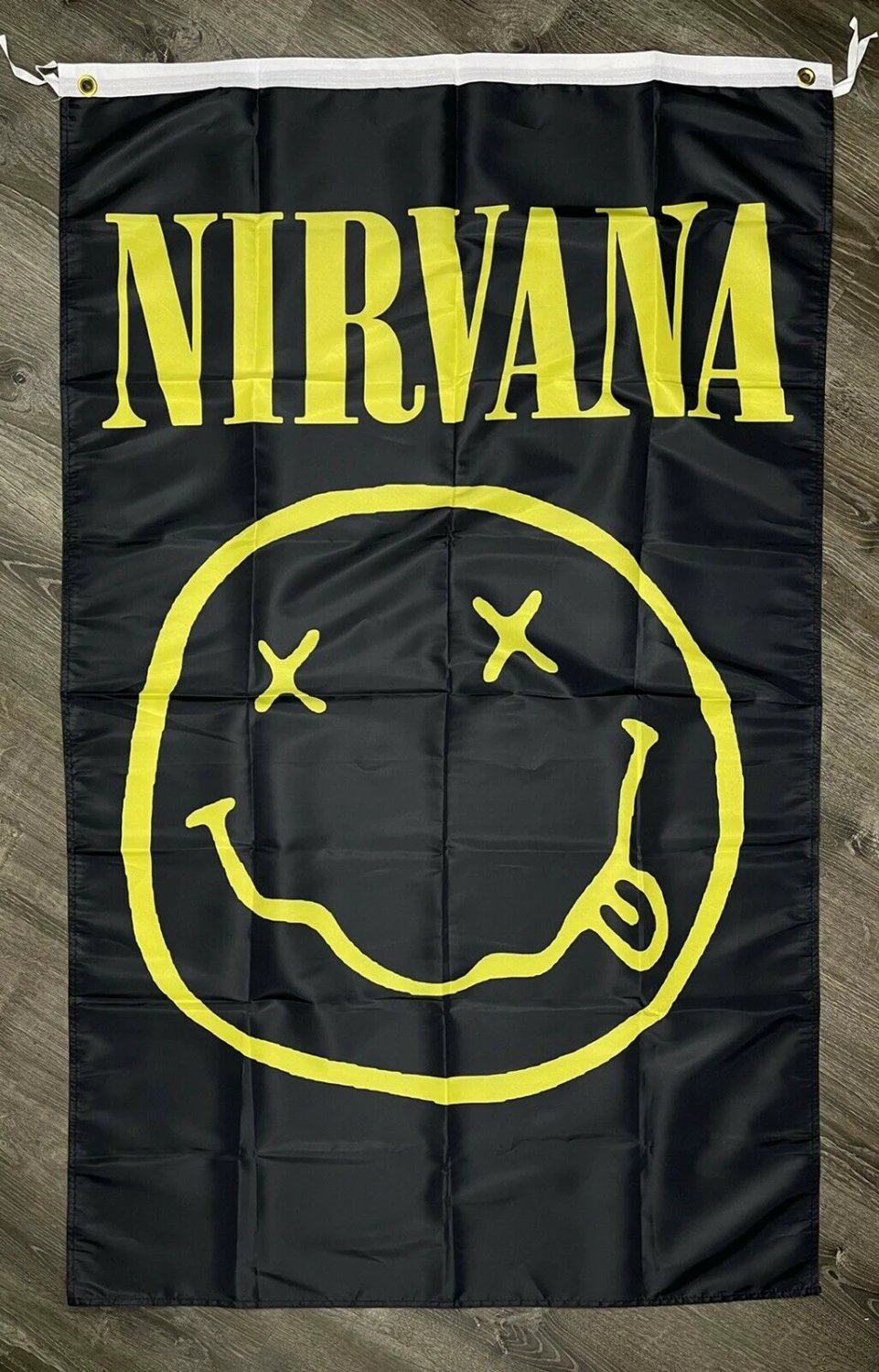 Nirvana Flag 3x5 Banner Rock Grunge Music Band Kurt Cobain Man-Cave Garage by flagsjustdoit