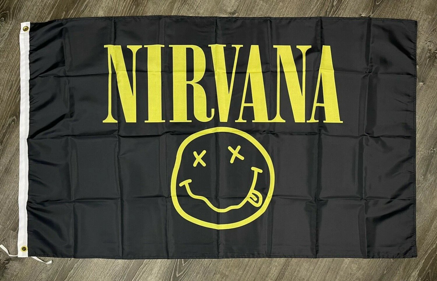 Nirvana Flag 3x5 ft Banner Rock Grunge Music Band Kurt Cobain Man-Cave Garage by flagsjustdoit