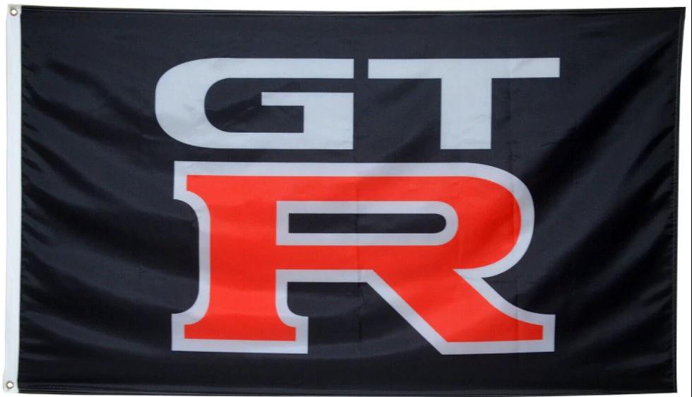 Nissan GTR Flag Black 3X5 Ft Polyester Banner USA 90x150cm by flagsjustdoit