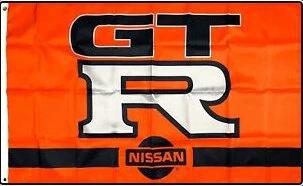 Nissan GTR Flag Orange 3X5 Ft Polyester Banner USA 90x150cm by flagsjustdoit