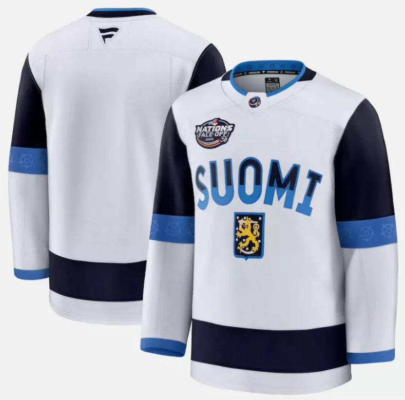 No Name Jersey Finland White 2025 4 Nations Face-Off Stitched by Hockey David