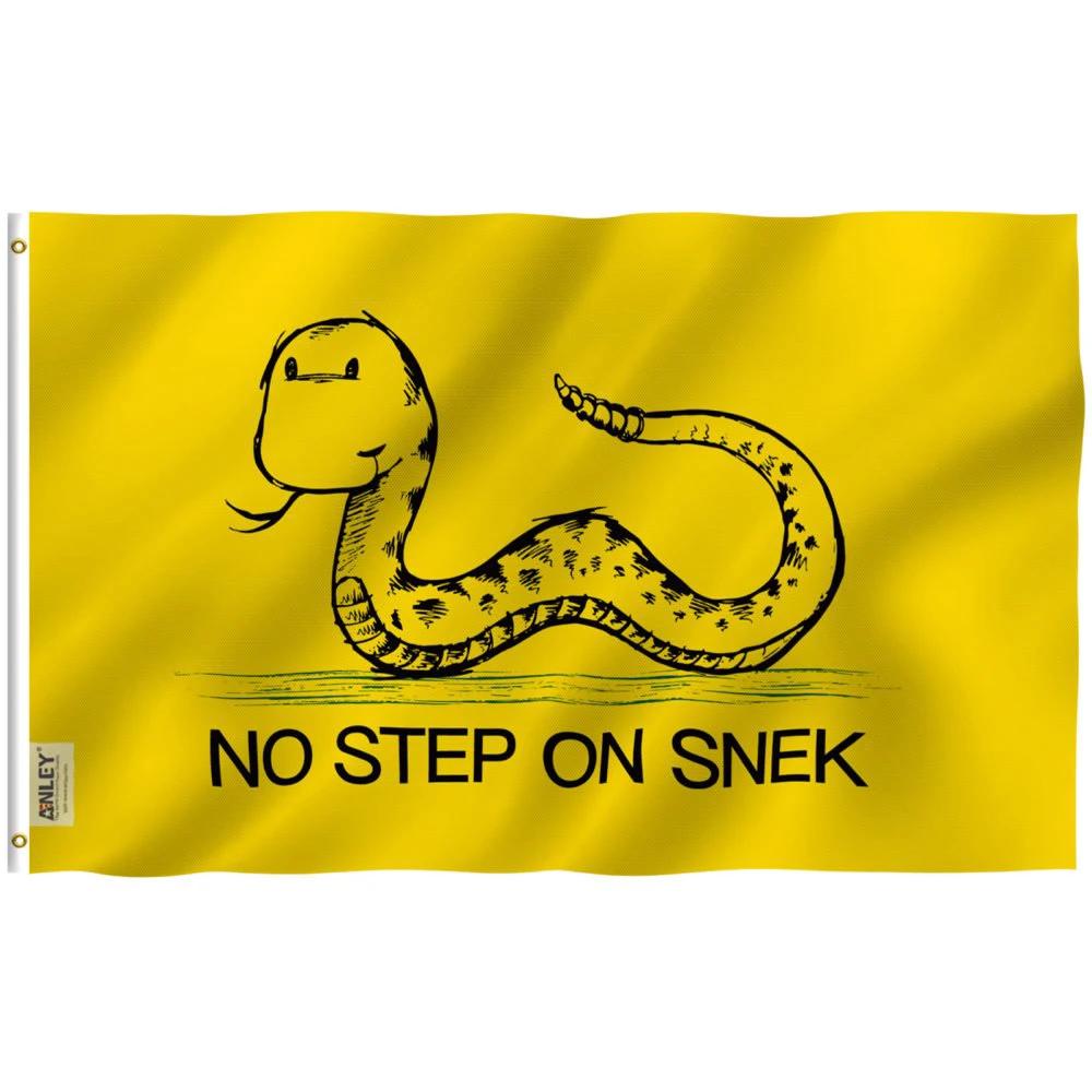 No Step On Snek Flag - Tea Party Flag with Brass Grommets 3X5Ft Banner USA by flagsjustdoit